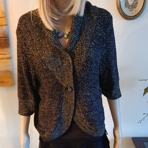 Style & Co. Metallic Black Blazer